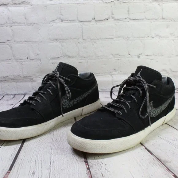 Nike Air Jordan Retro V.1 Black Leather Mesh Low Top Street Sneakers US 11 - Picture 2 of 9